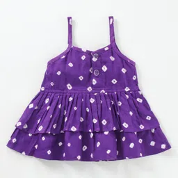 JAV Creations Sleeveless Bandhani Print Top - Purple image 3