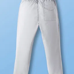 Pine Kids Cotton Elastane Woven Full Length Solid Color Trousers - White image 2