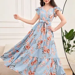 YK Floral Print Fit & Flare Dress image 3