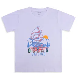 cavio CAVIOCotton Half Sleeves Abstract Printed Shirt With Tee - Sky Blue image 4