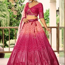 DIVASTRI Embroidered Sequinned Lehenga With Blouse & Dupatta-picture-41