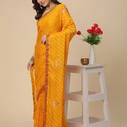 RATAN Leheriya Poly Georgette Leheriya Saree image 3