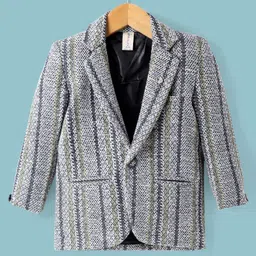 Dapper Dudes Full Sleeves Striped Blazer With Tee - Light Green image 4