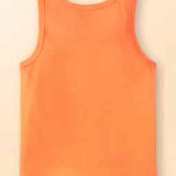 Babyhug 100 % Cotton Knit Sleeveless Striped & Animal Printed Vests Pack of 3 - Coral & White image 5