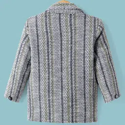 Dapper Dudes Full Sleeves Striped Blazer With Tee - Light Green image 5
