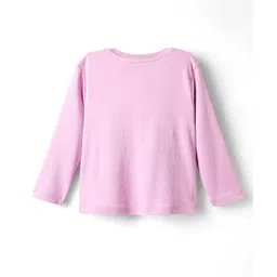 kookie kids india Kookie Kids Interlock Knit Full Sleeves T-Shirts with Bow Print Pack of 2 - Peach & Lavender image 5