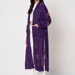 Amagyaa Women Embroidered Longline Bohemian Shrug image 2