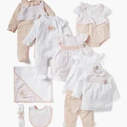 Giggles by Babyshop Girls Set of 9 Cotton Embroidered Sleepsuit-picture-19