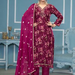 MANVAA Floral Embroidered Beads And Stones Pure Cottonn Unstitched Dress Material-picture-37