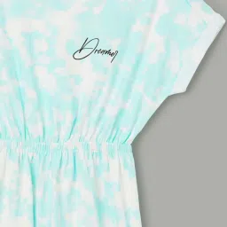 Fame Forever By Lifestyle Blue Cotton Regular Fit Printed Dress image 3