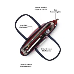 Lavie Womens Avery Colorblock Tote Bag - Red (L) image 4