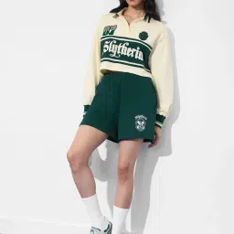 The Souled Store Green Cotton Regular Fit Printed Shorts image 3