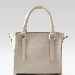 Carlton London Beige Medium Leather Satchel image 3