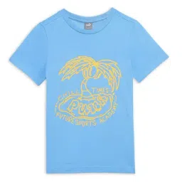Puma Kids Team Light Blue Cotton T-Shirt-image-32
