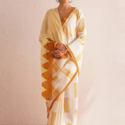 Jaypore Beige Printeded Block Printed Saree image 5
