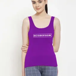 Friskers Purple Graphic Print Camisole-image-1