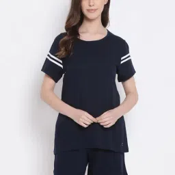 Kanvin Navy Cotton T-Shirt With Shorts-picture-11
