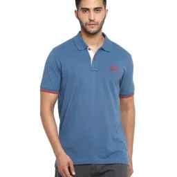 Royal Enfield Dark Blue Regular Fit Polo T-Shirt-image-19