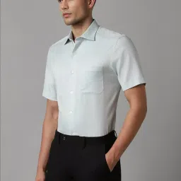 Louis Philippe Green Regular Fit Texture Shirt image 3