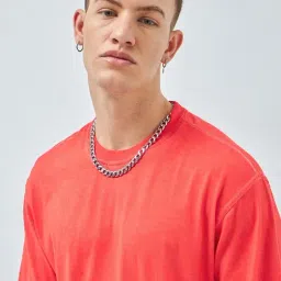 Bewakoof Men's Pink Oversized T-shirt image 5