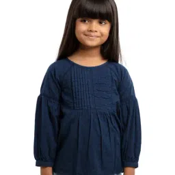 Under Fourteen Only Kids Navy Textured Pattern Full Sleeves Top-image-42