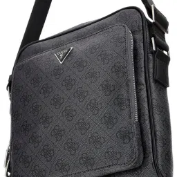 GUESS Black Checked Cross Body Bag image 3