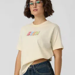 The Souled Store Beige 100% Cotton Graphic Top-image-78