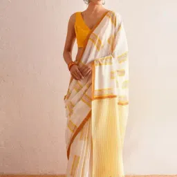 Jaypore Beige Printeded Block Printed Saree-image-6