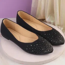 Metro Women's Black Ballerina Shoes-picture-39