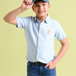 U.S. Polo Assn. Kids Light Blue Solid Shirt image 3