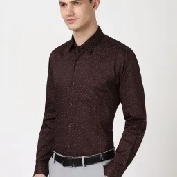 Peter England Brown Cotton Regular Fit Printed Shirt image 3