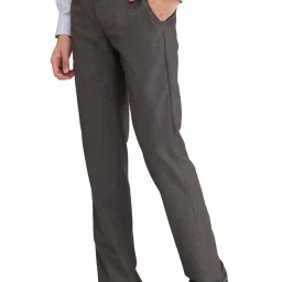 Park Avenue Brown Regular Fit Trousers image 3