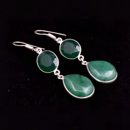 AAR Jewels Silver-Plated German Silver Cats Eye Drop Earrings-picture-16