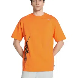 Puma House Of Graphics Orange Cotton Relaxed Fit Printed T-Shirt-picture-14
