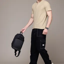 The Roadster Lifestyle Co. Textured Regular Fit T-shirt image 1