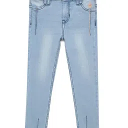 Under Fourteen Only Kids Blue Embroidered Jeans-picture-43