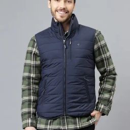 Woodland Navy Regular Fit Quilted Jacket-picture-12