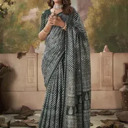 Saree Mall Green Cotton Printed Saree With Unstitched Blouse-picture-25