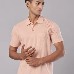 V-Mart Self Design Polo Collar Pockets T-shirt image 1