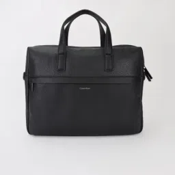 CALVIN KLEIN Black Textured Medium Laptop Bag-image-55
