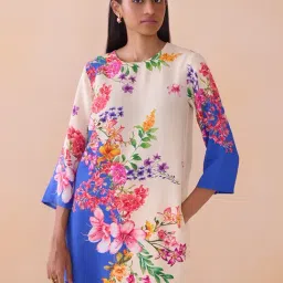 Ancestry Multi Crepe Print 3/4Th Sleeve Kurta-image-30