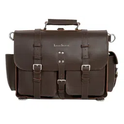 Louis Stitch Brown Leather Medium Multifunctional Executive Briefcase image 4