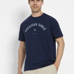 American Eagle Navy Regular Fit Logo Printed T-Shirt-picture-16
