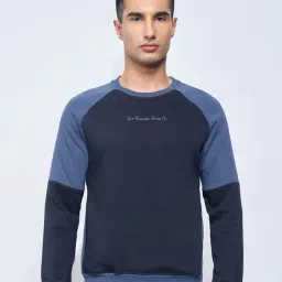 Sf Jeans By Pantaloons Blue Regular Fit Colour Block Sweatshirt-picture-43