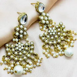 JN HANDICRAFT Women White Earrings image 1