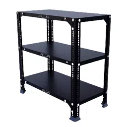 Menage 24x23x12 Inch 3 Shelf 14 Angle Metal Black Slotted Angle Rack-picture-14