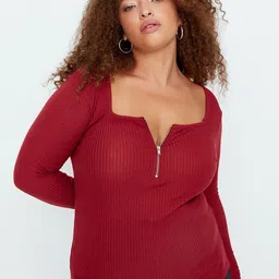 Trendyol Square Neck Half Zipper Top image 4