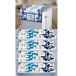 E-Retailer 5-Pcs Blue & White Printed Refrigerator Covers-image-69