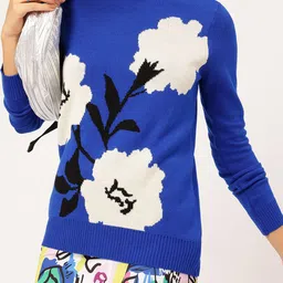 DressBerry Pure Acrylic Floral Design Pullover-image-19