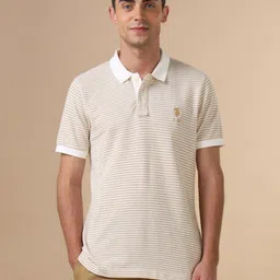 U.S. Polo Assn. Varsity Horizontal Striped Polo Collar Pure Cotton T-shirt-picture-35